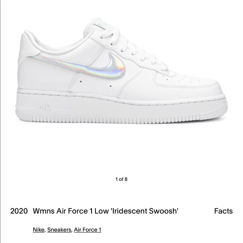 Nike Air Force 1 White Irisdescent size 8